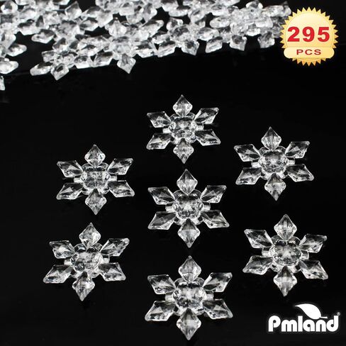 PMLAND Winter Acrylic Clear Snowflake Ornaments and Table Scatter Decoration - 290+ Pieces for Christmas Holiday Party Festival Events Home Decor in Kuwait