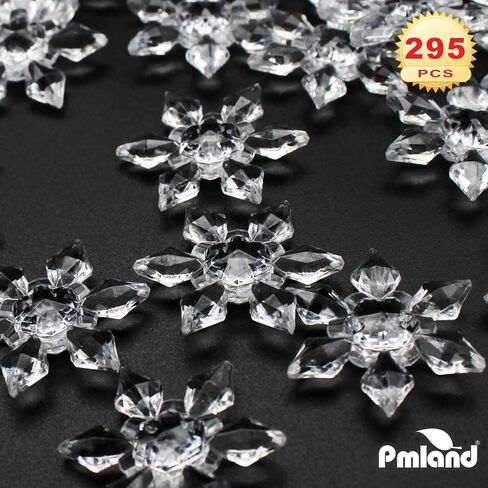 PMLAND Winter Acrylic Clear Snowflake Ornaments and Table Scatter Decoration - 290+ Pieces for Christmas Holiday Party Festival Events Home Decor in Kuwait