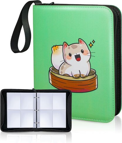 CLOVERCAT 4 Pocket Waterproof Trading Card Binder, Teal, 400 Double Sided Pocket, Fits 400 Cards in Saudi Arabia