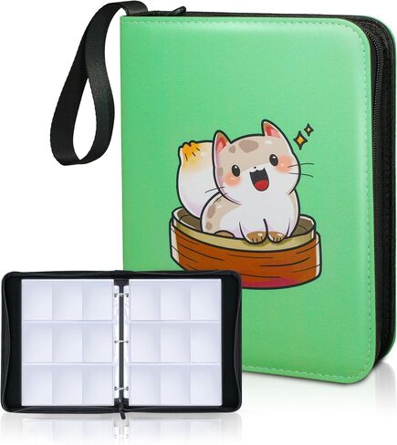 CLOVERCAT 4 Pocket Waterproof Trading Card Binder, Teal, 400 Double Sided Pocket, Fits 400 Cards in Saudi Arabia