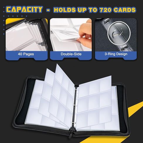 CLOVERCAT 4 Pocket Waterproof Trading Card Binder, Teal, 400 Double Sided Pocket, Fits 400 Cards in Saudi Arabia