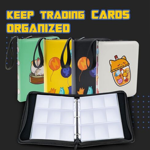 CLOVERCAT 4 Pocket Waterproof Trading Card Binder, Teal, 400 Double Sided Pocket, Fits 400 Cards in Saudi Arabia