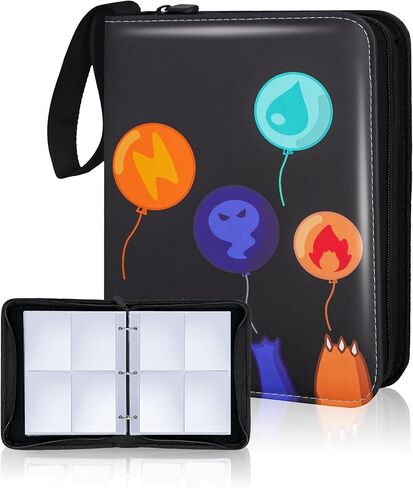 حافظة بطاقات تجارية مقاومة للماء مكونة من 4 جيوب من كلوفيركات، باللون الأزرق المخضر، 400 جيب مزدوج الجوانب، تناسب 400 بطاقة in Kuwait