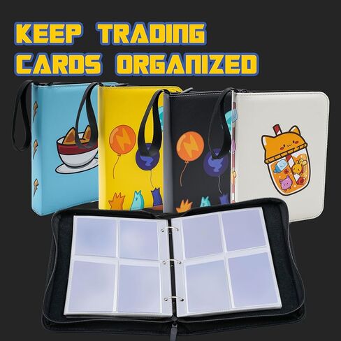 حافظة بطاقات تجارية مقاومة للماء مكونة من 4 جيوب من كلوفيركات، باللون الأزرق المخضر، 400 جيب مزدوج الجوانب، تناسب 400 بطاقة in Kuwait