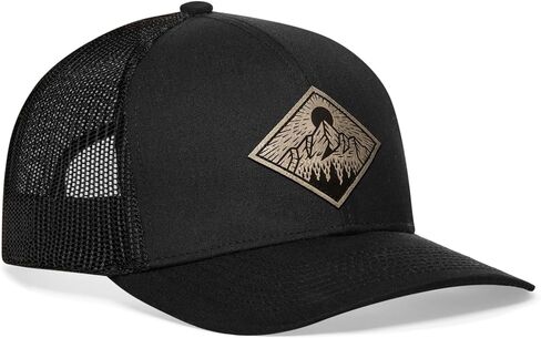 HAKA Diamond Campfire Hat – Camping Trucker Hat for Men & Women, Adjustable Baseball Cap, Mesh Snapback, Outdoor Golf Hat (Black) in Saudi Arabia