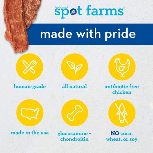 Spot Farms Chicken Jerky Healthy All Natural Dog Treats Human Grade For Hip And Joint 12 oz in Saudi Arabia