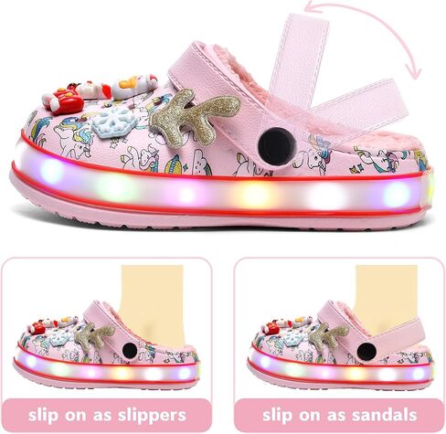 Kids' Boys Girls LED Clogs Cute Garden Shoes Cartoon Slides in Kuwait