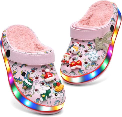 Kids' Boys Girls LED Clogs Cute Garden Shoes Cartoon Slides in Kuwait