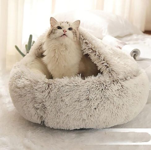 Lapcatz Nest Bed, Dogegis Dog Bed, Dogegis Covered Cat Bed, Cozynook Plush Pet Round Bed, Cat Beds for Indoor Cats Cave & Calming Dog Beds, Anti-Slip Washable Fluffy Dog Bed (Medium-20in,Pink) in Saudi Arabia