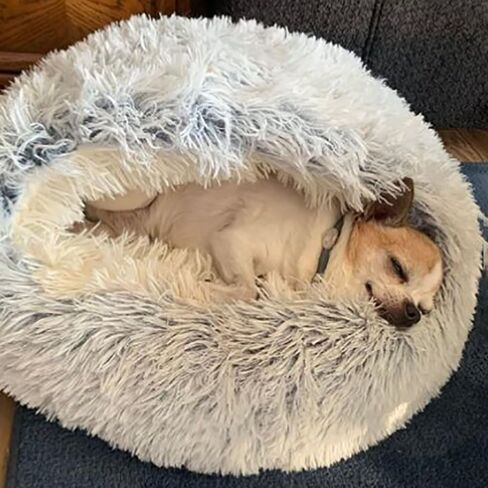 Lapcatz Nest Bed, Dogegis Dog Bed, Dogegis Covered Cat Bed, Cozynook Plush Pet Round Bed, Cat Beds for Indoor Cats Cave & Calming Dog Beds, Anti-Slip Washable Fluffy Dog Bed (Medium-20in,Pink) in Saudi Arabia