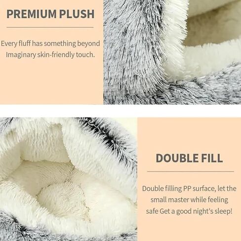 Lapcatz Nest Bed, Dogegis Dog Bed, Dogegis Covered Cat Bed, Cozynook Plush Pet Round Bed, Cat Beds for Indoor Cats Cave & Calming Dog Beds, Anti-Slip Washable Fluffy Dog Bed (Medium-20in,Pink) in Saudi Arabia