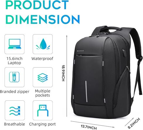 BANGE Travel Backpack for 15.6 Inch Notebook,Lightweight Work Backpacks for Men, Daily Fashion Backpack for Men and Women in Kuwait