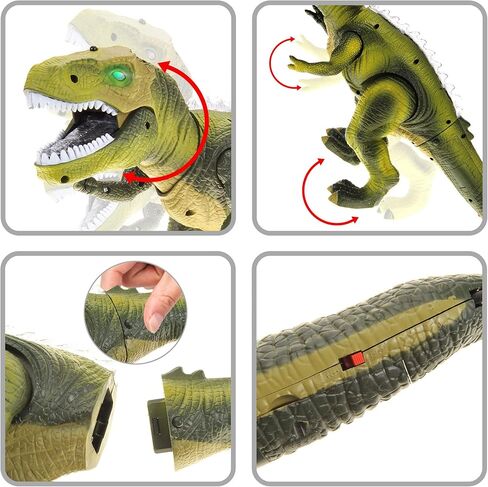 لعبة ديناصور تي ريكس بجهاز تحكم عن بعد من باور تي آر سي للأطفال | أصوات ما قبل التاريخ واقعية | لعبة الروبوت الديناصور تضيء وتزأر | لعبة روبوت المشي تي ريكس بجهاز تحكم عن بعد (أخضر) in Kuwait