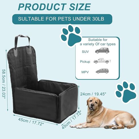 Dog Car Seat, Cover with Side Flaps, Cargo Liner for Dog, Cat Backpack, Seat Protector, Waterproof and Non-Slip, for Pets for Vehicle, Black in Saudi Arabia