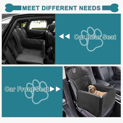 Dog Car Seat, Cover with Side Flaps, Cargo Liner for Dog, Cat Backpack, Seat Protector, Waterproof and Non-Slip, for Pets for Vehicle, Black in Saudi Arabia