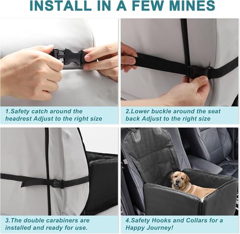 Dog Car Seat, Cover with Side Flaps, Cargo Liner for Dog, Cat Backpack, Seat Protector, Waterproof and Non-Slip, for Pets for Vehicle, Black in Saudi Arabia