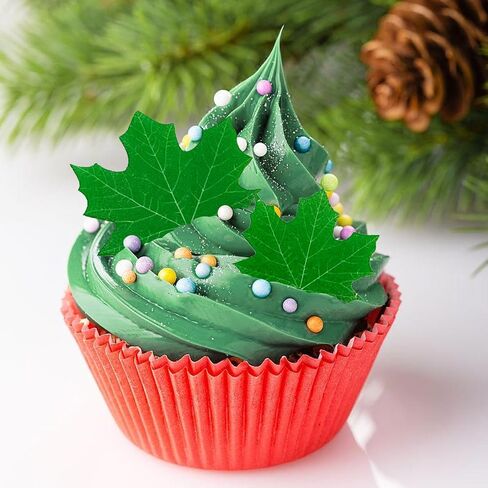 88pcs Tropical turtle back cupcake decoration, edible wafer paper green leaves colorful flowers Hawaiian series theme wedding birthday party plug-in(Turtle back leaves + flowers mixed 88 pcs) in Saudi Arabia