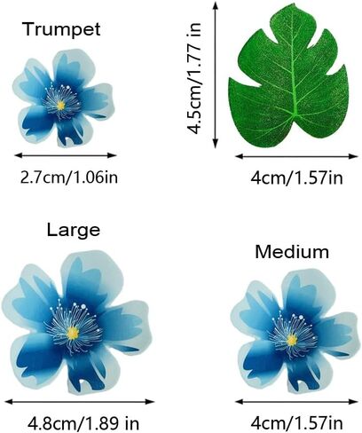 88pcs Tropical turtle back cupcake decoration, edible wafer paper green leaves colorful flowers Hawaiian series theme wedding birthday party plug-in(Turtle back leaves + flowers mixed 88 pcs) in Saudi Arabia
