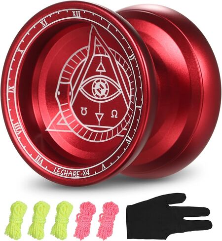 Lixada Professional Yoyo Ball Yoyo Ball Yoyo التنافسية من الألومنيوم هدية مع 5 سلاسل يويو بديلة وقفاز رائع للمبتدئين وللخدع المتقدمة في سلسلة Yo-Yo Looping Play Color اختياري in Kuwait