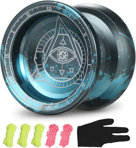 Lixada Professional Yoyo Ball Yoyo Ball Yoyo التنافسية من الألومنيوم هدية مع 5 سلاسل يويو بديلة وقفاز رائع للمبتدئين وللخدع المتقدمة في سلسلة Yo-Yo Looping Play Color اختياري in Kuwait