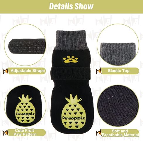BEAUTYZOO Anti-Slip Dog Socks,Dog Shoes for Hot/Cold Pavement,Paw Protectors with Grips 3 Pairs for Puppy Small Medium Large Senior Old Dogs,Dog Socks to Prevent Licking and Hardwood Floor Protection in Saudi Arabia