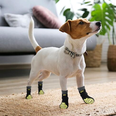 BEAUTYZOO Anti-Slip Dog Socks,Dog Shoes for Hot/Cold Pavement,Paw Protectors with Grips 3 Pairs for Puppy Small Medium Large Senior Old Dogs,Dog Socks to Prevent Licking and Hardwood Floor Protection in Saudi Arabia