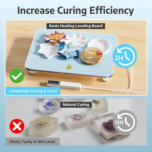 OFFNOVA Resin Heating Mat & Resin Leveling Table, 2-in-1 Resin Tools, Fast Curing Epoxy Resin, Resin Curing Machine for Resin Molds, Undeformed Resin Dryer with Smart Timer & Temperature Control in Kuwait
