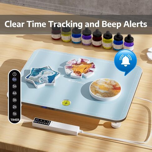 OFFNOVA Resin Heating Mat & Resin Leveling Table, 2-in-1 Resin Tools, Fast Curing Epoxy Resin, Resin Curing Machine for Resin Molds, Undeformed Resin Dryer with Smart Timer & Temperature Control in Kuwait
