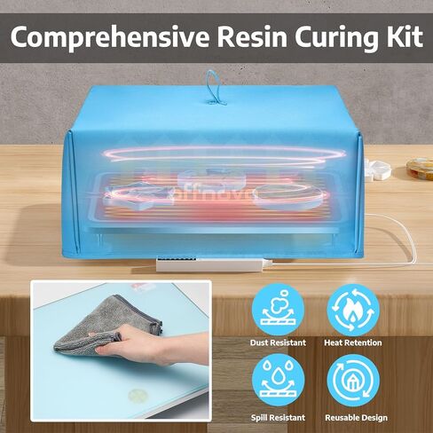 OFFNOVA Resin Heating Mat & Resin Leveling Table, 2-in-1 Resin Tools, Fast Curing Epoxy Resin, Resin Curing Machine for Resin Molds, Undeformed Resin Dryer with Smart Timer & Temperature Control in Kuwait