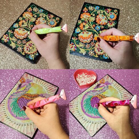 Diamond Painting Art Drill Pen with Stainless Steel Metal Tips Placer Grid Nibs Angle Tip and Clay Glue Tool Kit Accessories Pack for Diamond Painting, Diamond Art, Nail Art 7colors in Kuwait