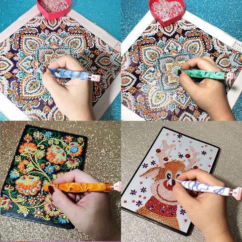 Diamond Painting Art Drill Pen with Stainless Steel Metal Tips Placer Grid Nibs Angle Tip and Clay Glue Tool Kit Accessories Pack for Diamond Painting, Diamond Art, Nail Art 7colors in Kuwait