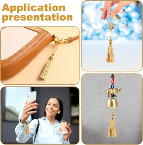 45PCS Gold Mini Bookmark Tassels with Cord Loops, 4.3inch/11cm Gold Handmade Silky Soft Craft, Small Tassels, Colorful Small Tassels for Bookmarks DIY Crafts Keychain Jewelry Making in Saudi Arabia