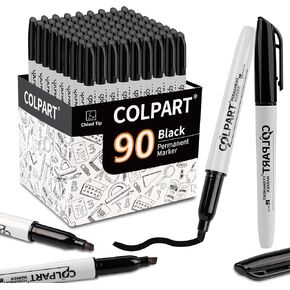 Permanent Markers,Fine Tip Black Permanent Marker Bulk of 30 Pack Black Marker Set Waterproof,Fade-resistant,Quick Drying Markers Work On Wood, Metal, Plastic, Stone, Glass For Office School