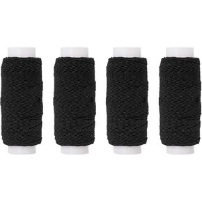0.75mm Shirring Elastic Craft Cord, 20m Each Spool, Elastic Sewing Thread for Sewing Machine,Shirring Elastic Thread for Sewing, Quilting Knitting Craft Cord,DIY Beading (6 Black+6 White)