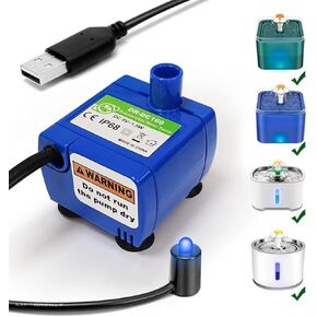 Cat Water Fountain Pump, Pet Water Fountain Pump Replacement Pump DR-DC160 Motor,Pet Drinking Fountain and Cat Water Dispenser Replacement Pump (Blue)