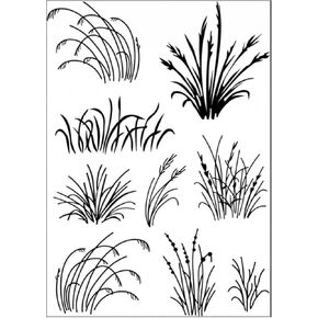 Arbuya Different Type of Grass Weed Decorative Clear Stamps for Card Making and DIY Scrapbooking