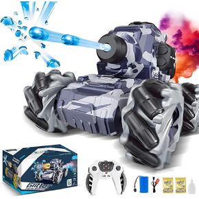 RC Car That Shoots,Water Bullet Shooting RC Tank for Kids – RC Car That Shoots,2.4GHz Remote Control Truck with Light Spray, 360° Rotation & Drifting, Birthday Gift for Boys, 30+ Min Playtime