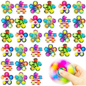 30 Fidget Spinners Toys, Party Favors Gifts for Kid,Pop Fidget Spinner Pack Bulk, Little Sensory Fidget Toys Pack, Classroom Prizes for Girls Boys Students