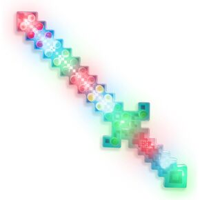 Windy City Novelties 22" LED Light-Up Pop-It Pixel Sword - 8-Bit Retro Gamer Fidget Toy for Kids