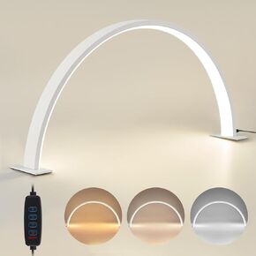 Nail Lamp for Desk, 20in Half Moon Lamp with 3 Color Modes & 10-Level Adjustable Brightness, Desk Lamp for Nail Tech, Lash Extensions, Facial Spa, Manicure(9.9" H x 19.7" W)