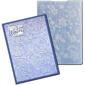 Arbuya 3D Snowflakes Textured Plastic Embossing Folders for Card Making or Journaling 3 d Merry Christmas Embossing Folder for Gift Tag Paper Crafting Home Decoration 5"x7"