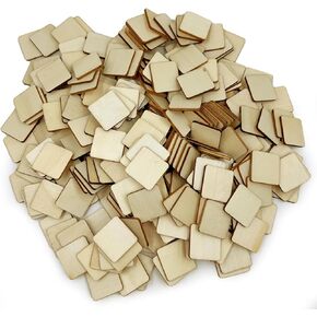 300 Pcs Unfinished Wood Circle Round Disc Blank Natural Wooden Cutout Ornaments for Decoration DIY Craft Art Supplies (Round 1 x 1 x 0.12 inches)