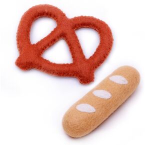 Glaciart One Felt Spring Cat Toy – 5 Pcs Soft Fuzzy Enrichment 100% Natural Wool Toy - Interactive Stretchable Play Cat Toy Set - Safe for Pets, Non-AZO Colored Dyes - 30" Long