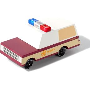 CANDYCAR® Wooden Diecast Collection - Sheriff Truck, Premium Handcrafted Beech Wood Toy Car