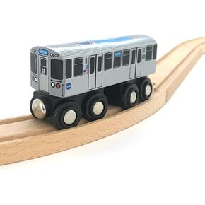Munipals MP03-11BL Wooden Subway L Train Chicago CTA Blue Line O Hare Forest Park