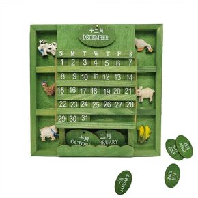 Wall Calendar 2025, Hanging Calendar Wooden Block Calendar for Wall Decoration Monthly Reusable Yearly Calendar for Home Office
