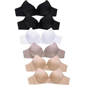EAG Bras for Women Pack of 6, Casual Wear Lace & Plain Underwire Bra Pack for Women, Everyday Bras Bundle, Various Styles