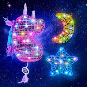 belle&birdie 3D String Art Kit for Kids, 30pcs Arts and Crafts for Kids Ages 8-12, Girls Toys 6-12 Light Up String Light Toys, Crafts for Girls, Birthday Christmas Gifts for Girls and Boys Ages 6+