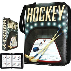 400 Pockets Baseball Card Binder, Trading Card Binder 4 Pocket with 50 Removable Sleeves Fits 400 Sport Cards, 3 Ring Card Holder Binder with Zipper, Collector Storage Album
