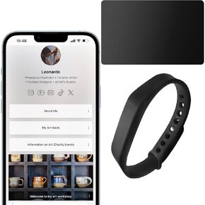 Metal Digital Business Card & Wristband- Social Media Sharing & Instant Contact - Tap to Share - iOS & Android
